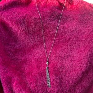 Elegant Silver Tassel Necklace